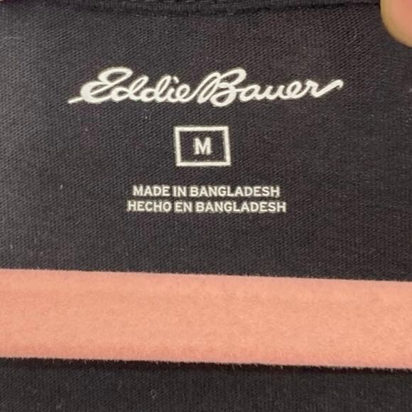 Eddie Bauer T-shirt Women’s Medium Black Cotton & Modal Staple Wardrobe Tradmom - Picture 3 of 8